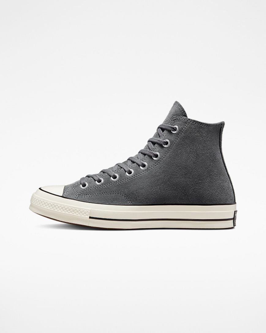 Zapatillas Altas Converse Chuck 70 Suede Hombre Gris Negras | PE L705P2